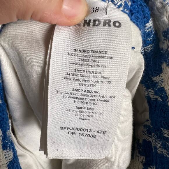 Sandro Sixtine Houndstooth Flounce Mini Skirt Size 6 - Picture 9 of 15